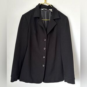Vintage Laura Ashley Black Soft Knit Lined Blazer Jacket Coat Women’s Medium